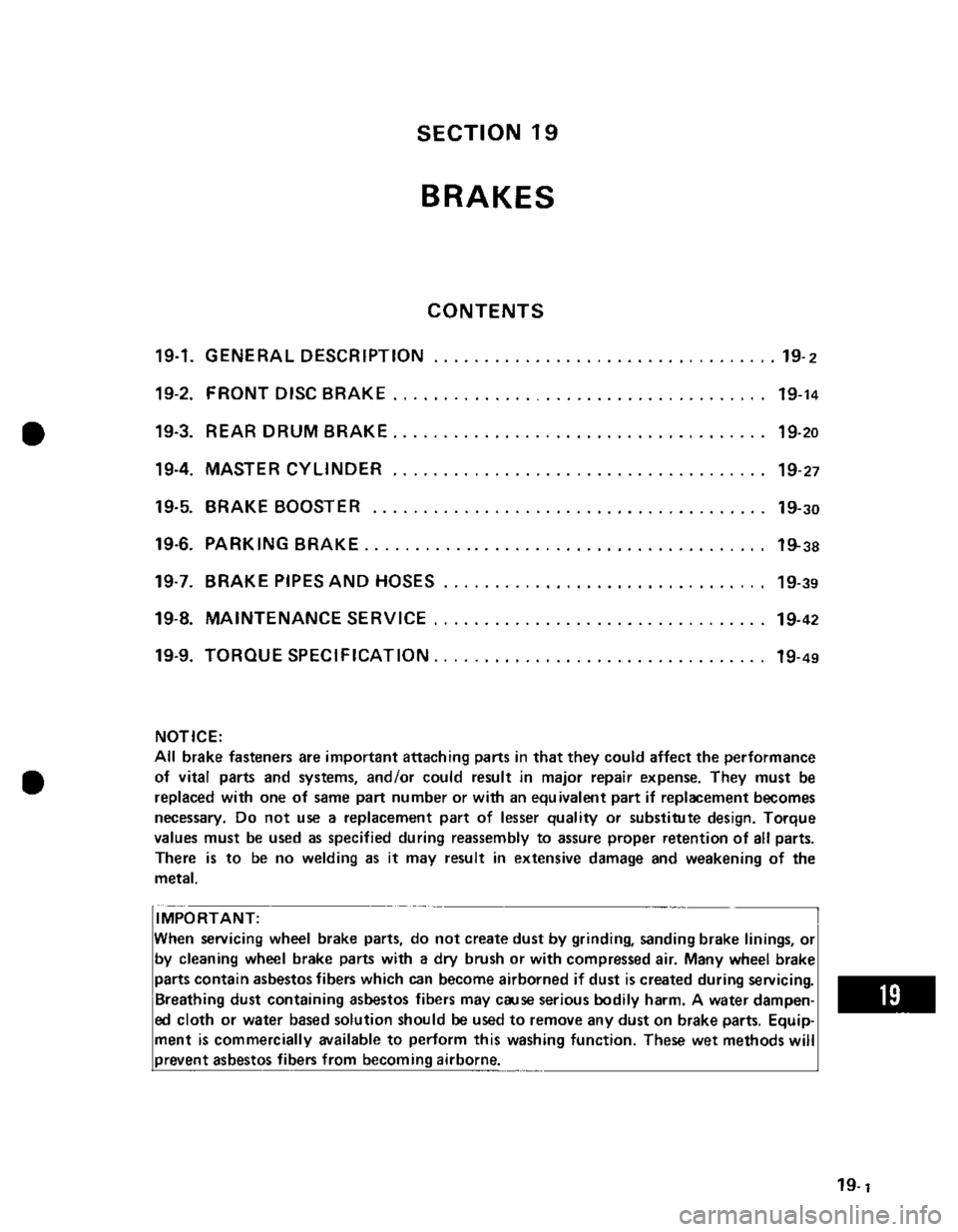 SUZUKI GRAND VITARA 1987  Service Repair Manual 