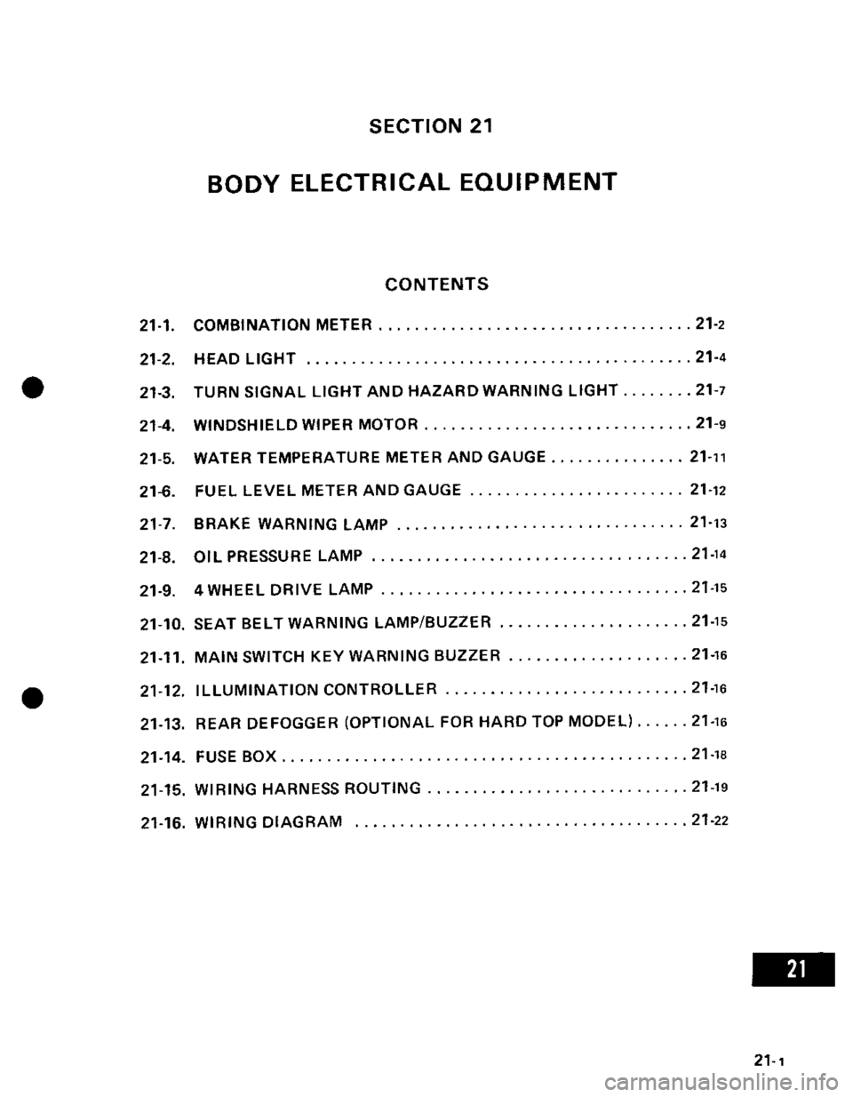 SUZUKI GRAND VITARA 1987  Service Repair Manual 