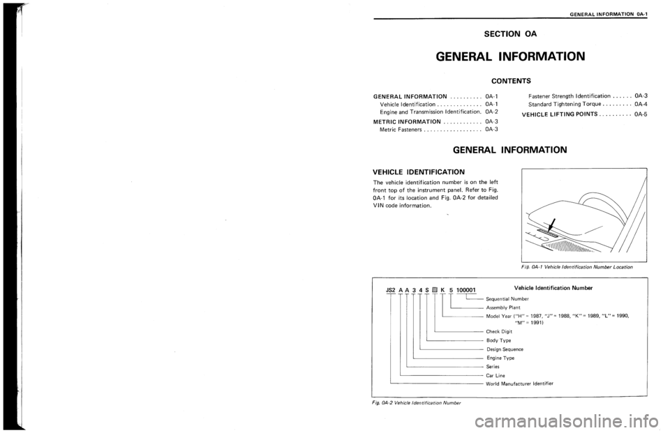 SUZUKI SWIFT 1989  Service Manual 