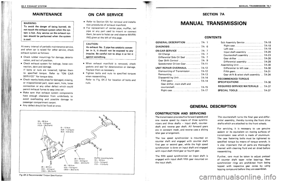 SUZUKI SWIFT 1989  Service Manual 