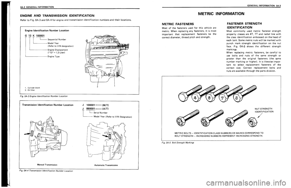 SUZUKI SWIFT 1989  Service Manual 
