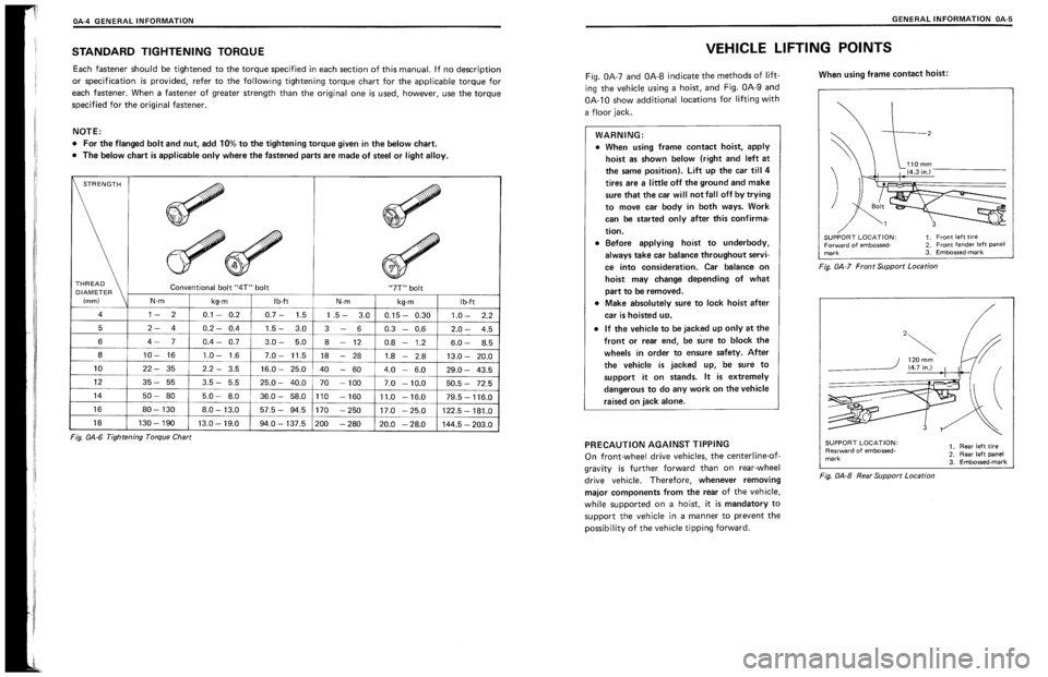 SUZUKI SWIFT 1989  Service Manual 