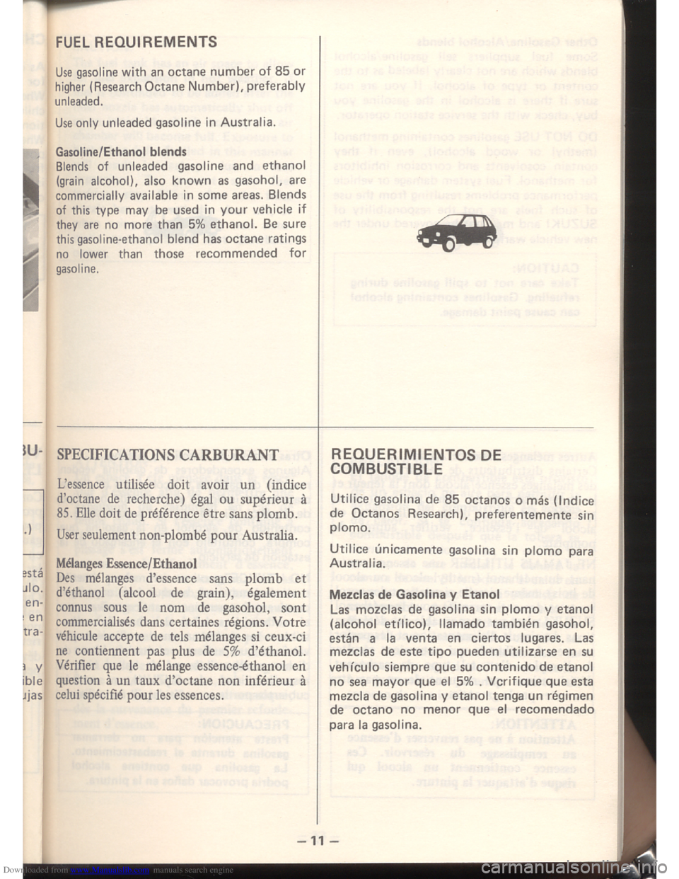 SUZUKI ALTO 1985 2.G Owners Manual Downloaded from www.Manualslib.com manuals search engine   