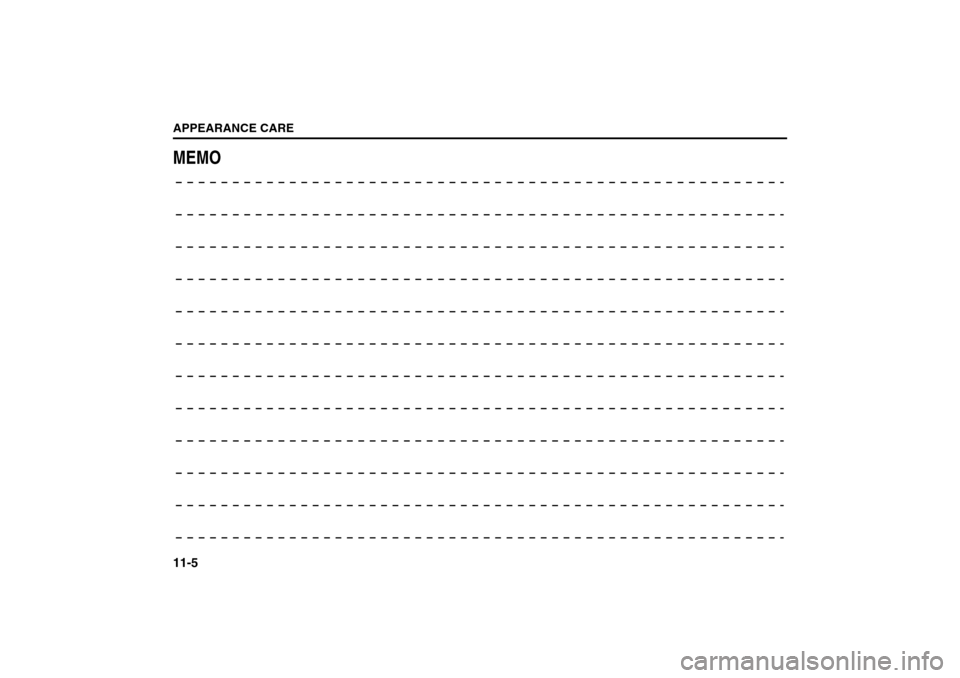 SUZUKI GRAND VITARA 2008 3.G Owners Manual 11-5APPEARANCE CARE
66J22-03E
MEMO 