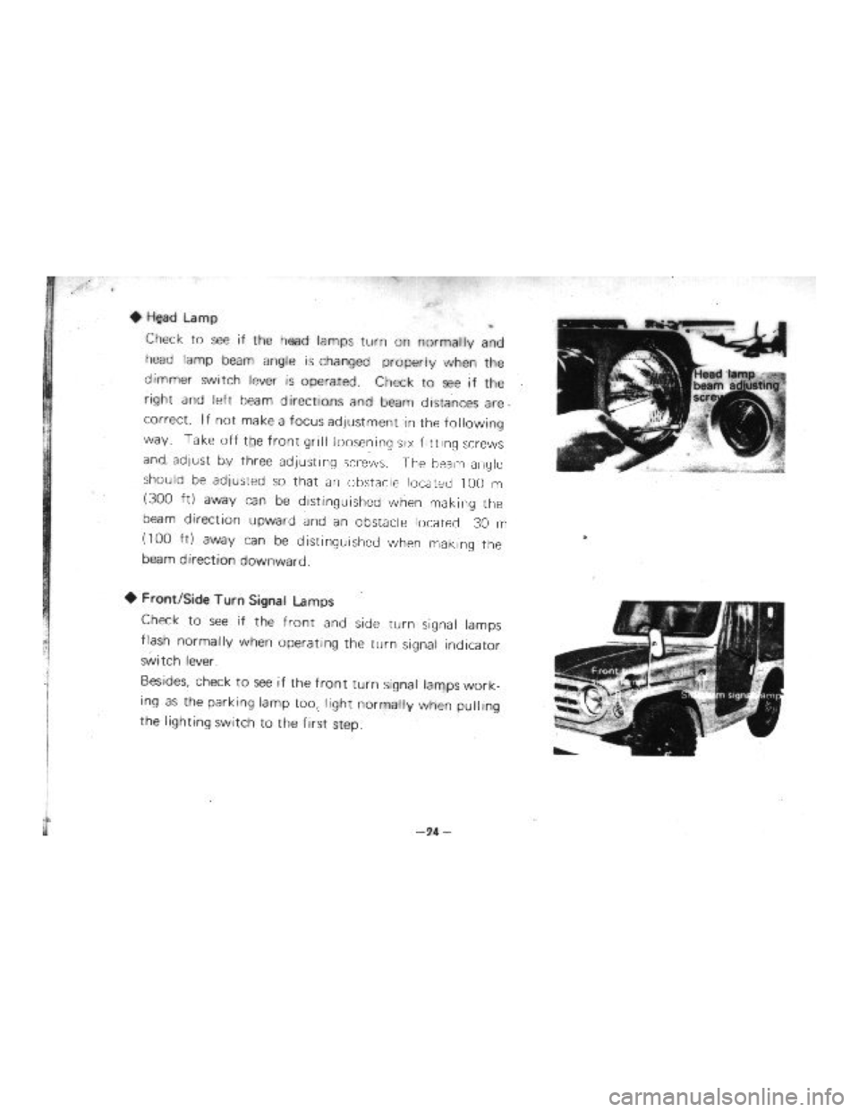 SUZUKI LJ10 1975 1.G Owners Manual 