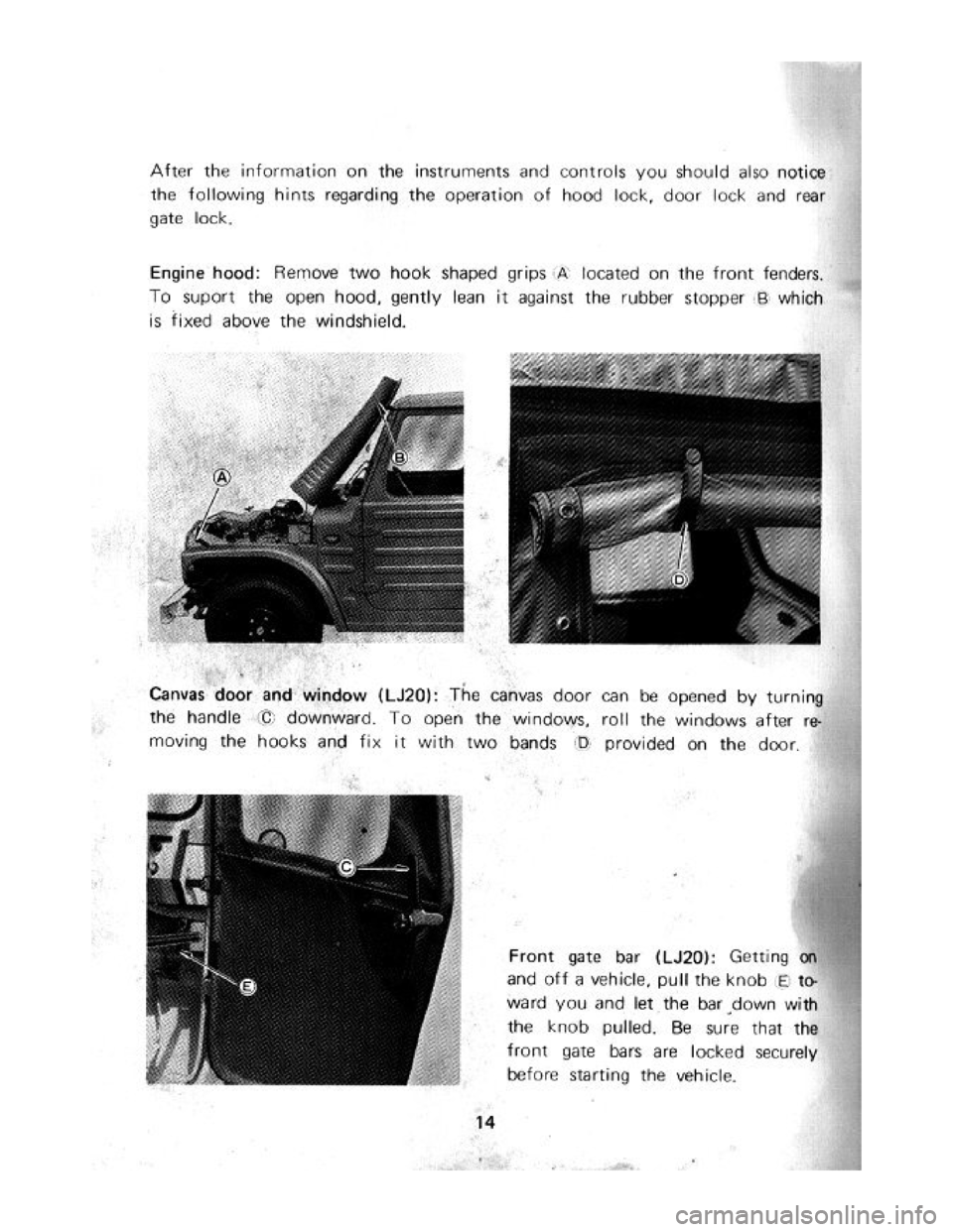 SUZUKI LJ20 1975 1.G Owners Manual 