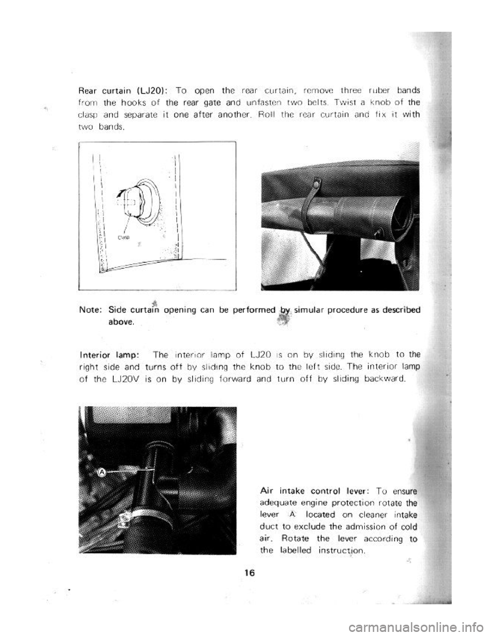 SUZUKI LJ20 1975 1.G Owners Manual 