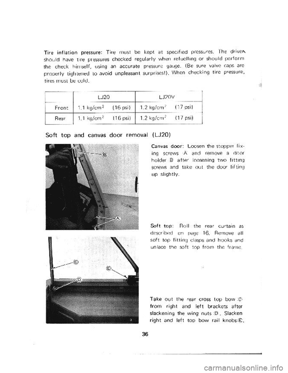 SUZUKI LJ20 1975 1.G Owners Manual 