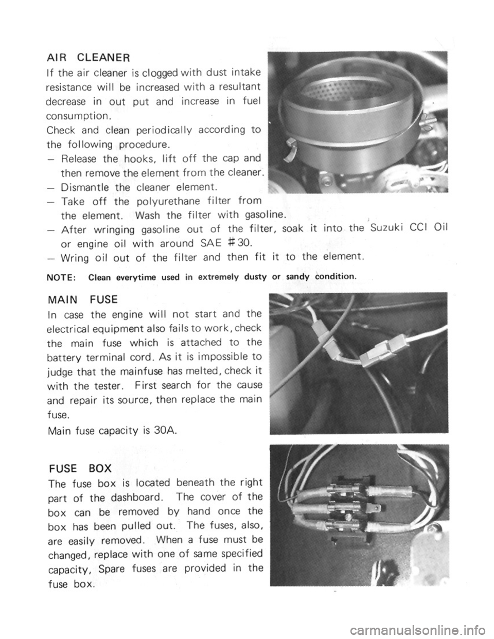 SUZUKI LJ50 1975 1.G Owners Manual 