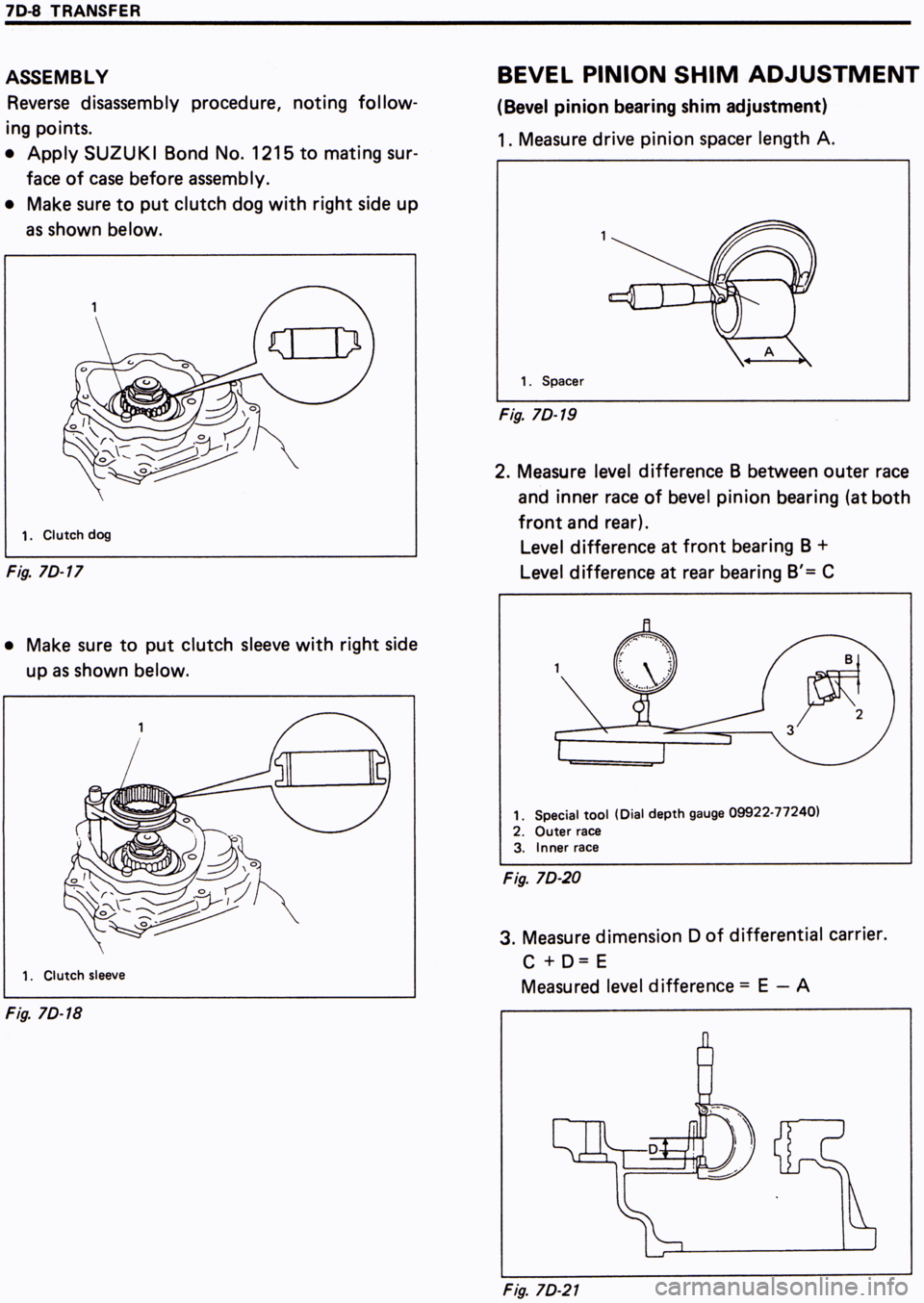 SUZUKI SWIFT 2000 1.G SF416 Supplementary Service Workshop Manual 