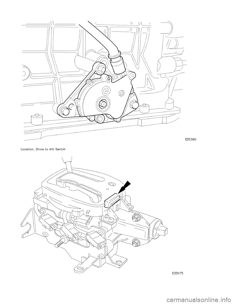 JAGUAR X308 1998 2.G Workshop Manual  
Location, Drive to 4th Switch 
 
    
