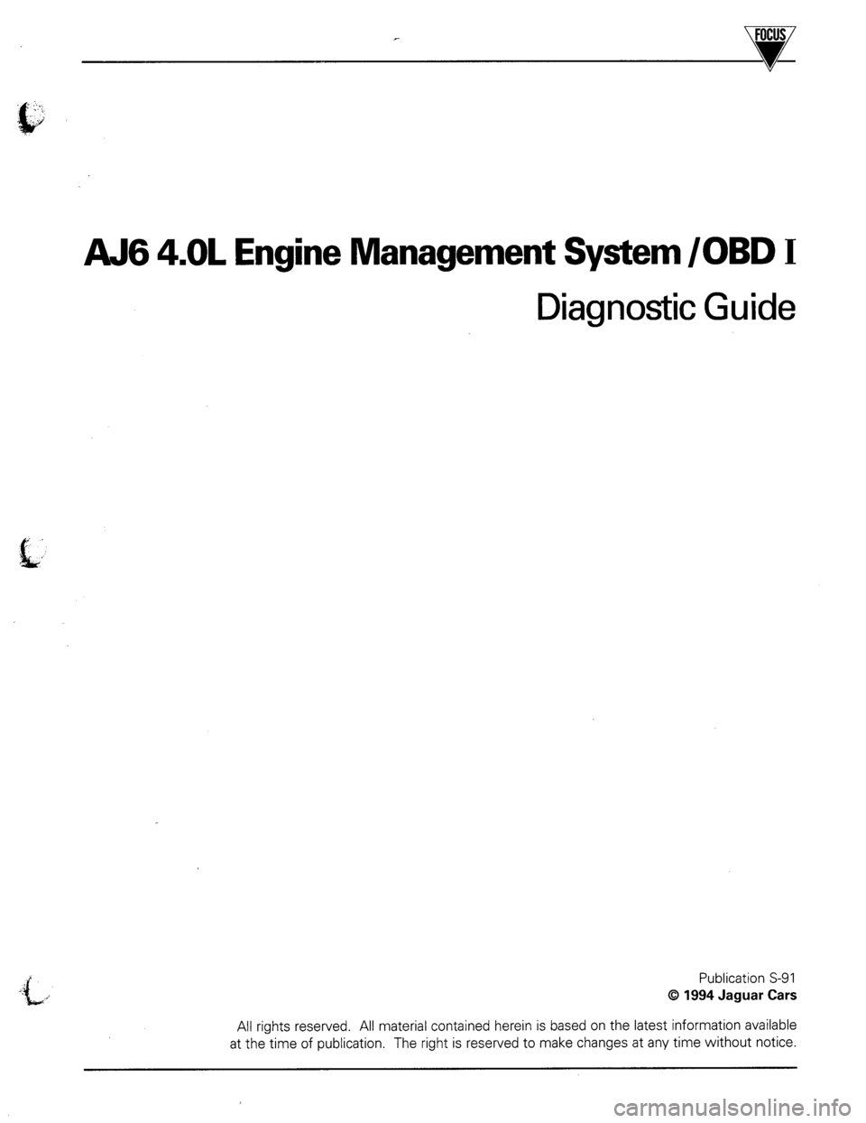 JAGUAR XJR 1994 X300 / 2.G AJ6 4.0L Engine Management Syst 