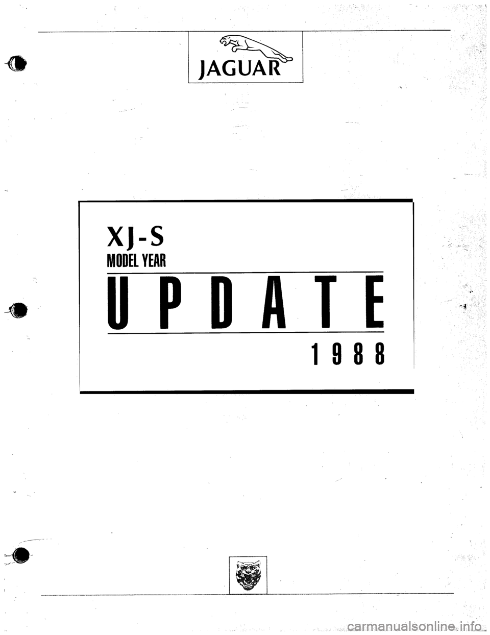 JAGUAR XJS 1988 1.G Update Manual 