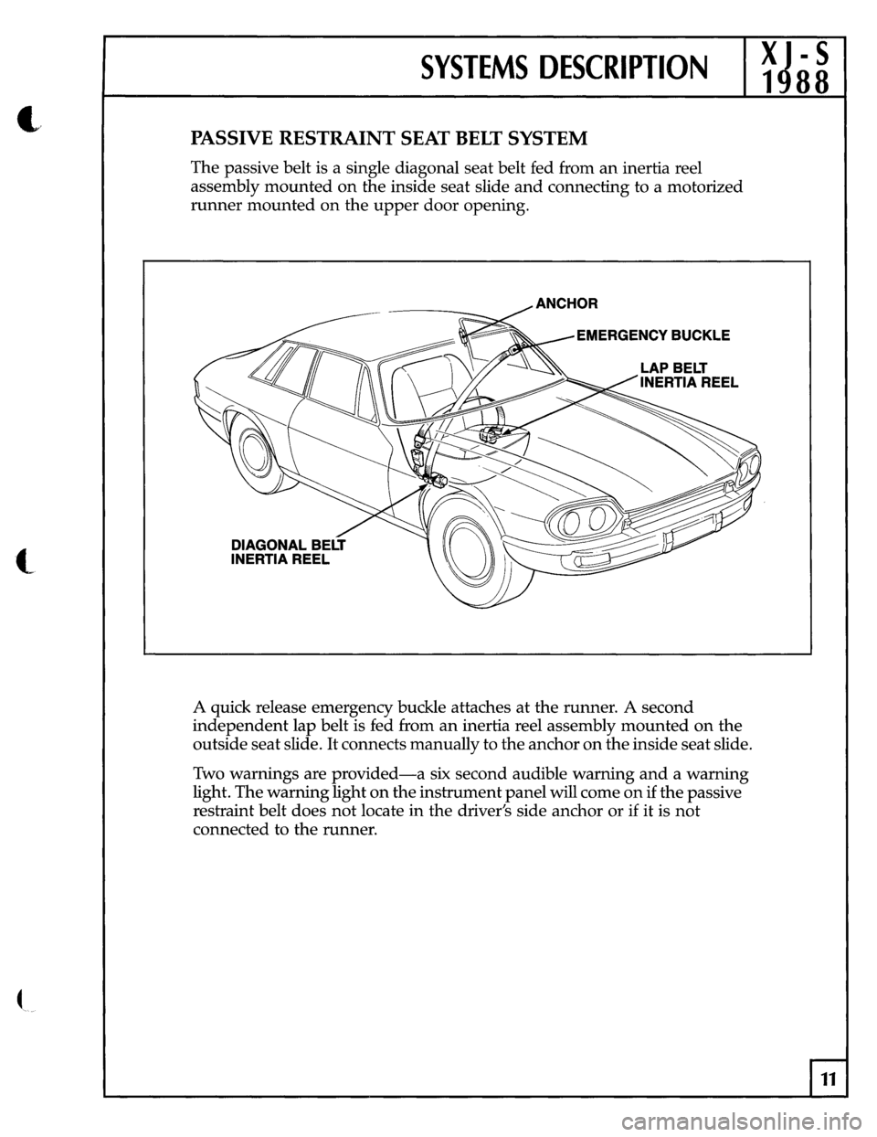 JAGUAR XJS 1988 1.G Update Manual 