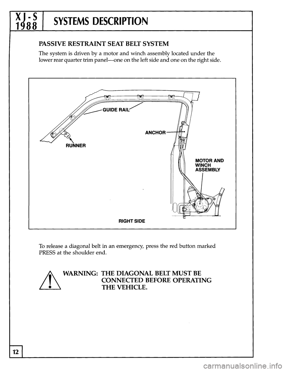 JAGUAR XJS 1988 1.G Update Manual 