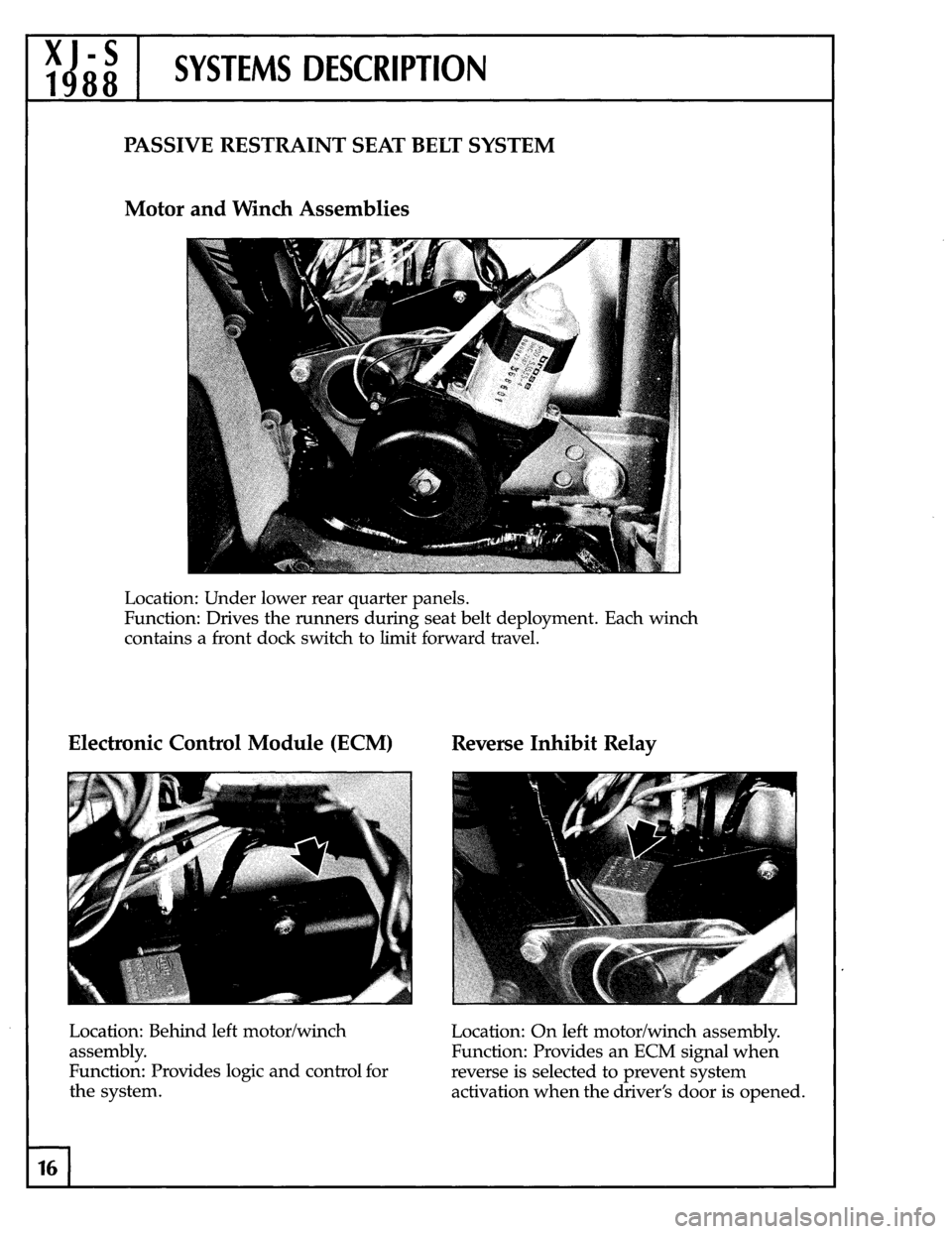 JAGUAR XJS 1988 1.G Update Manual 