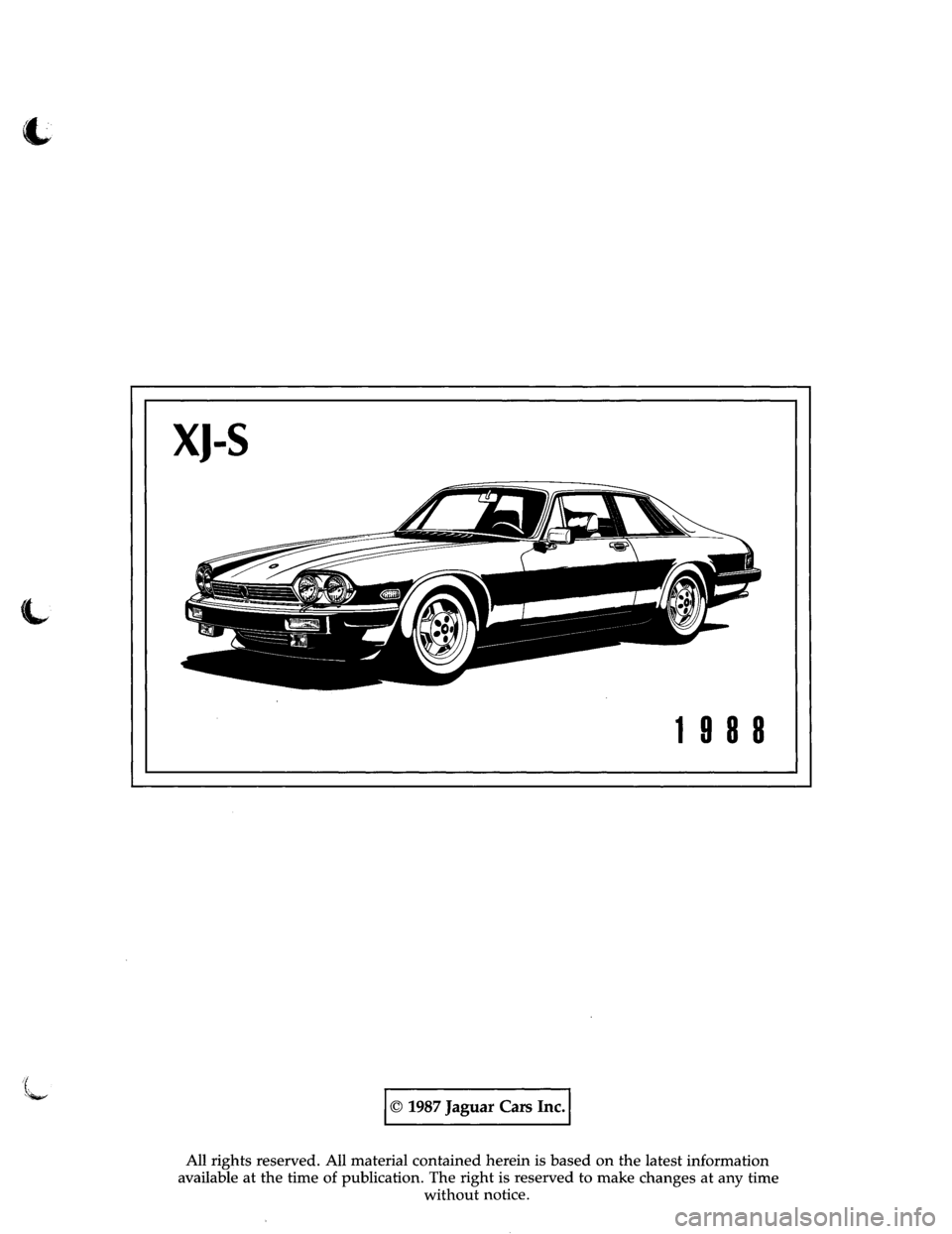 JAGUAR XJS 1988 1.G Update Manual 