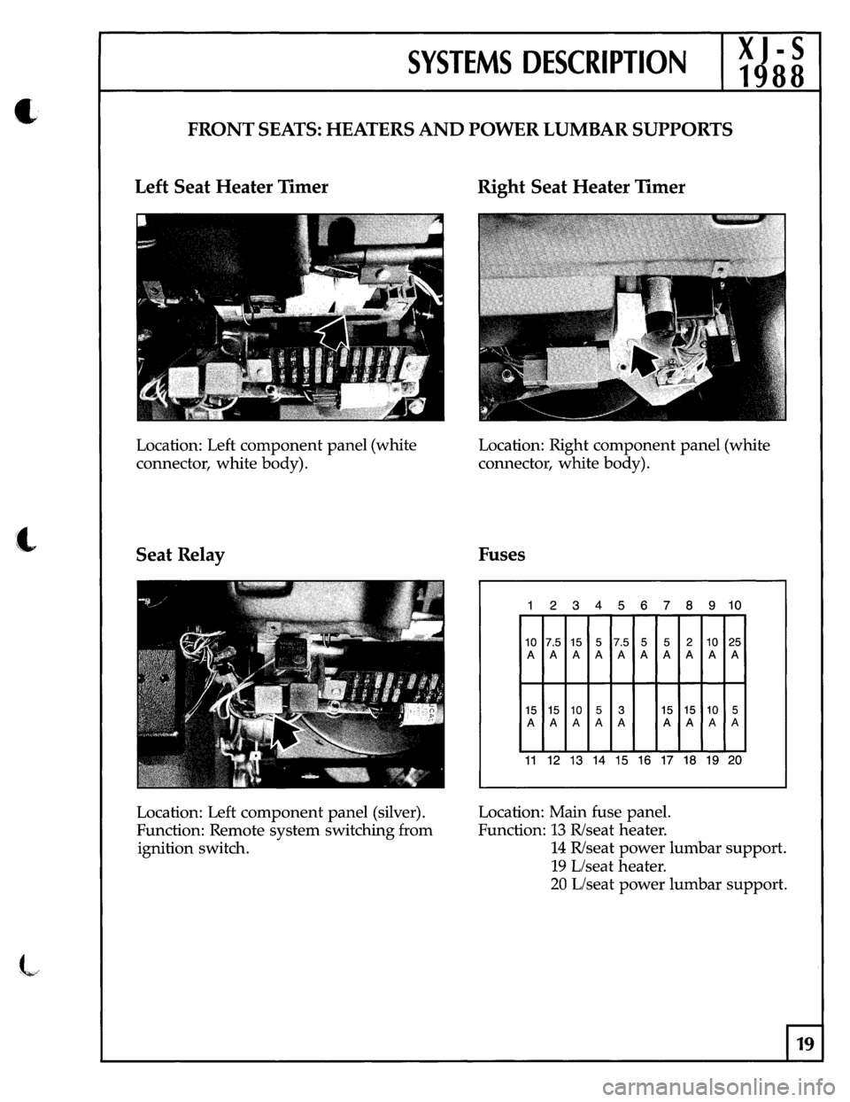 JAGUAR XJS 1988 1.G Update Manual 