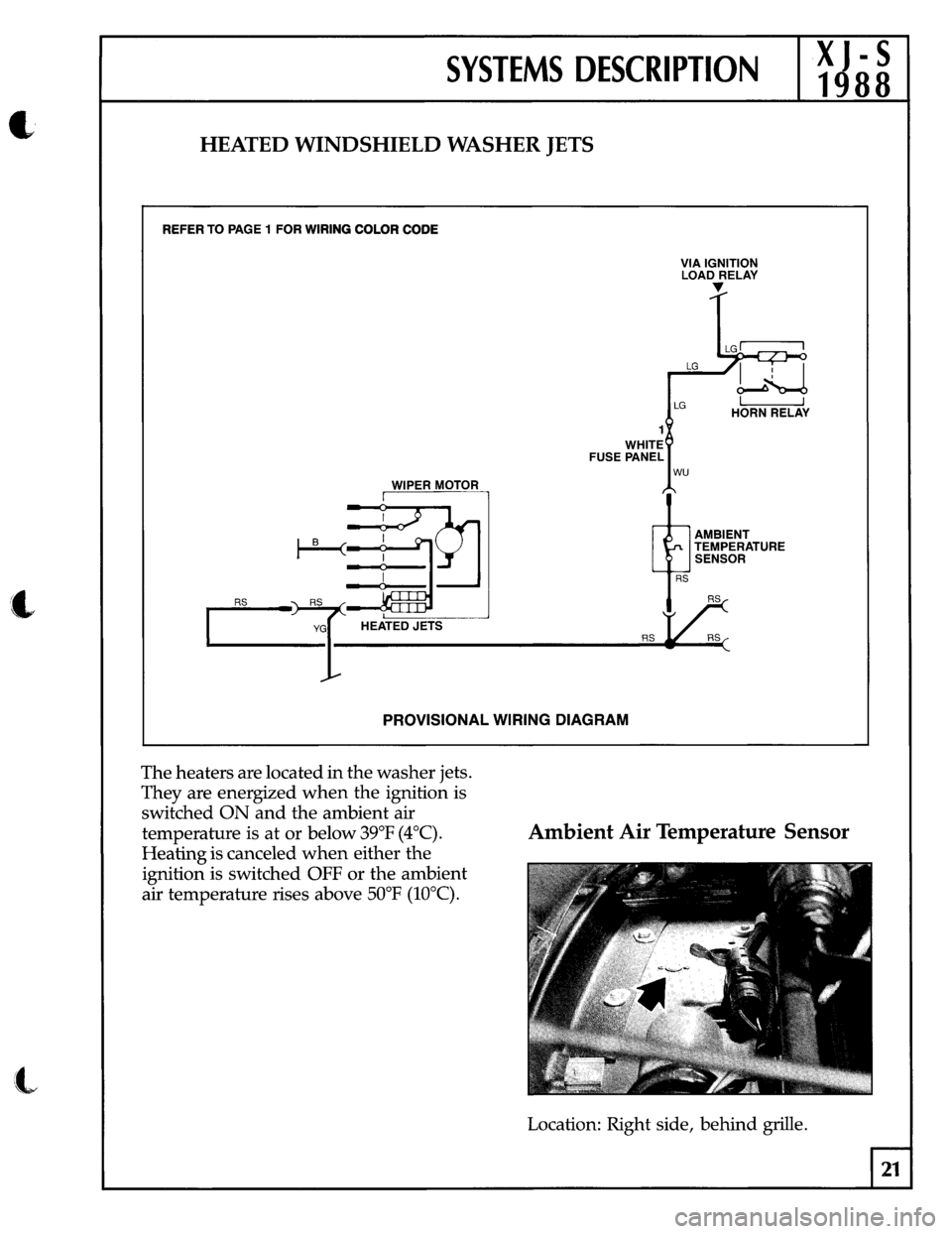 JAGUAR XJS 1988 1.G Update Manual 