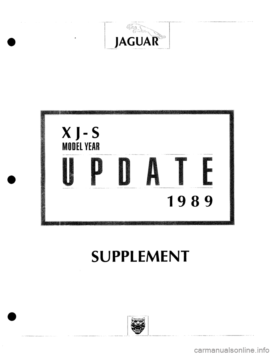 JAGUAR XJS 1989 1.G Update Manual 
