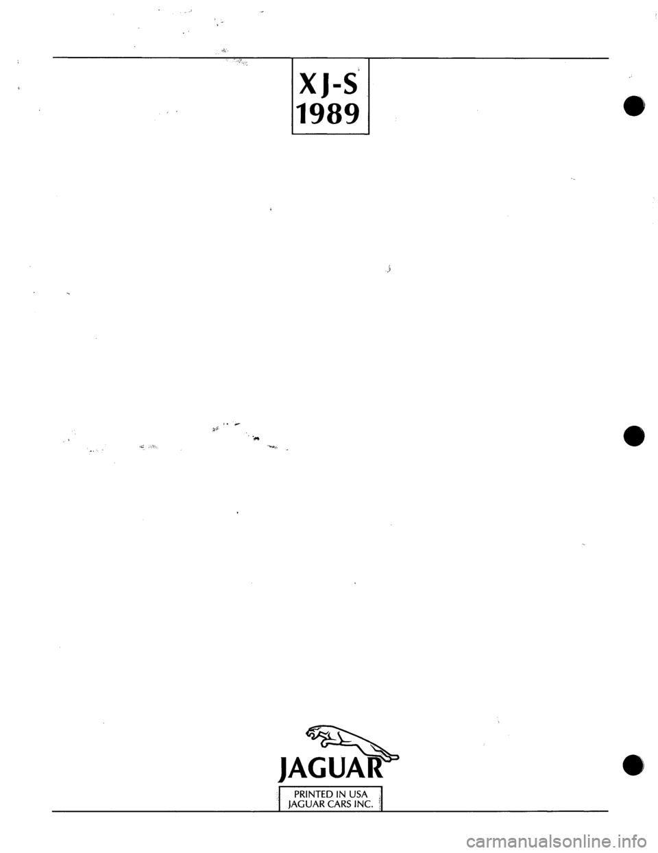 JAGUAR XJS 1989 1.G Update Manual 
