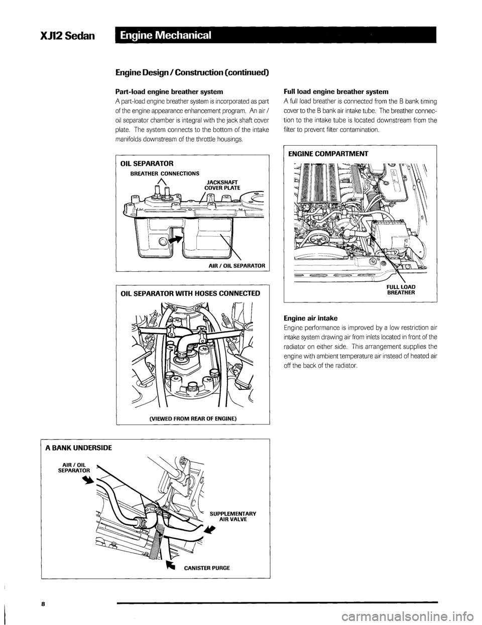JAGUAR XJ12 1994 2.G Technical Information Manual 