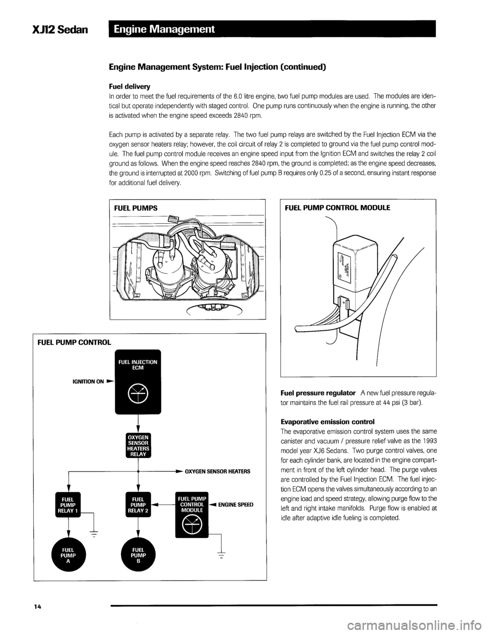 JAGUAR XJ12 1994 2.G Technical Information Manual 