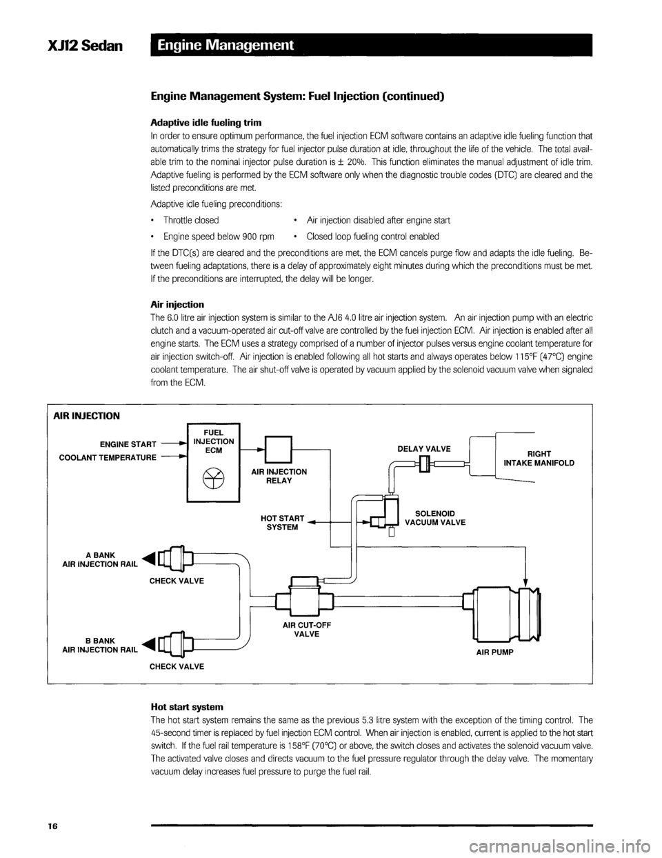 JAGUAR XJ12 1994 2.G Technical Information Manual 