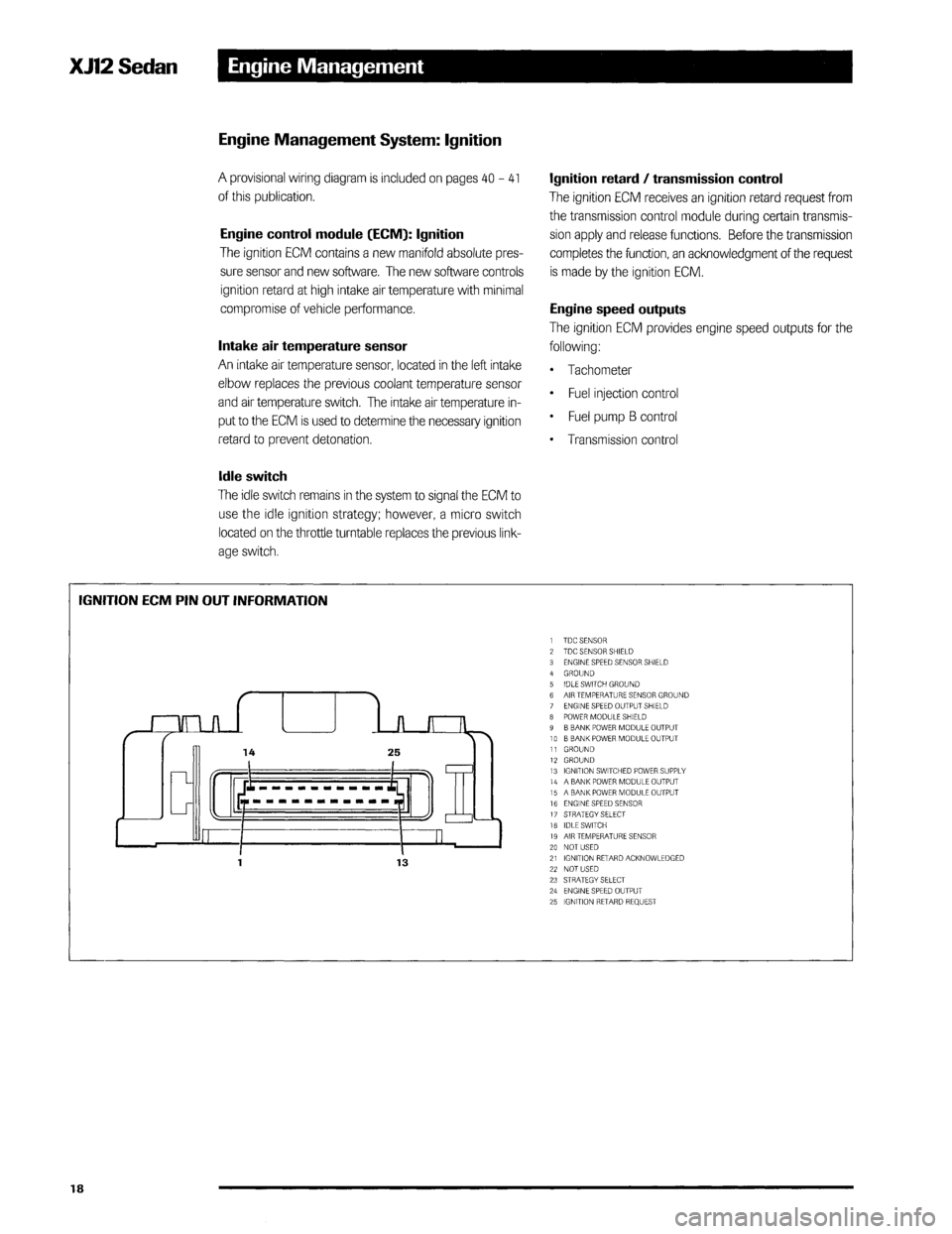 JAGUAR XJ12 1994 2.G Technical Information Manual 