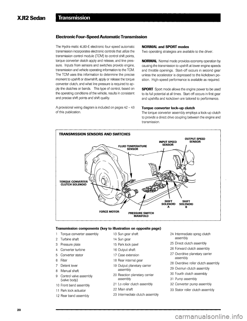 JAGUAR XJ12 1994 2.G Technical Information Manual 