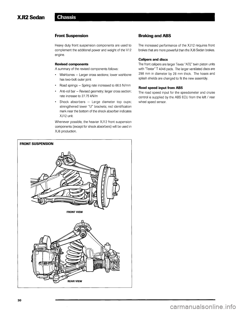 JAGUAR XJ12 1994 2.G Technical Information Manual 
