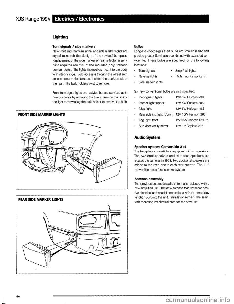 JAGUAR XJS 1994 2.G Update Manual 