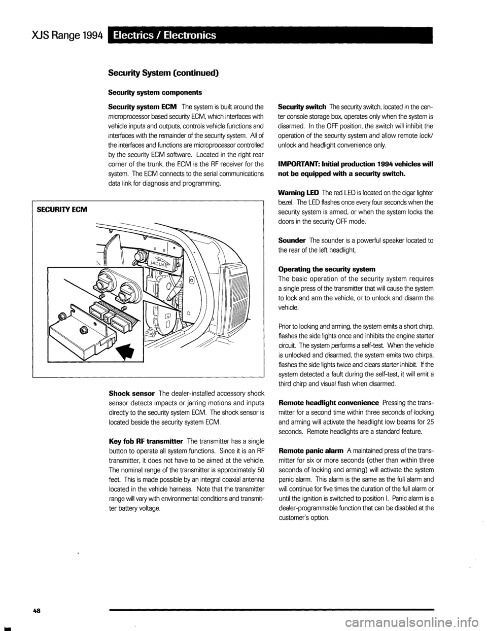 JAGUAR XJS 1994 2.G Update Manual 