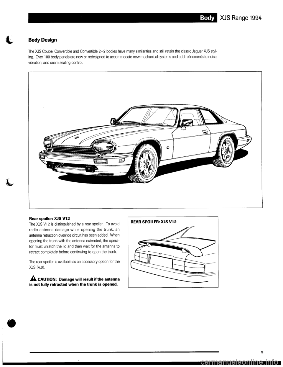 JAGUAR XJS 1994 2.G Update Manual 