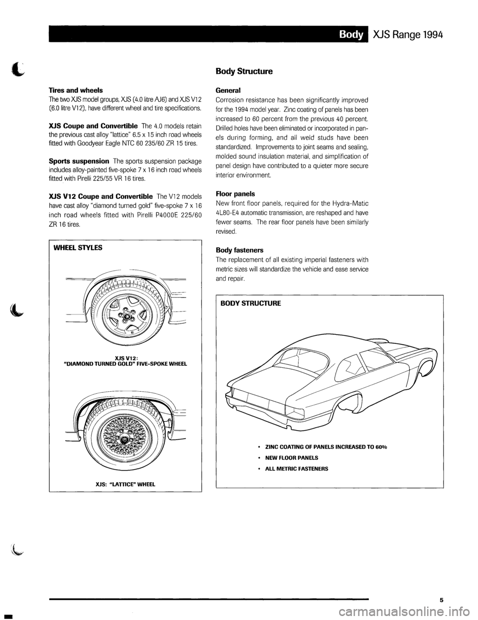 JAGUAR XJS 1994 2.G Update Manual 