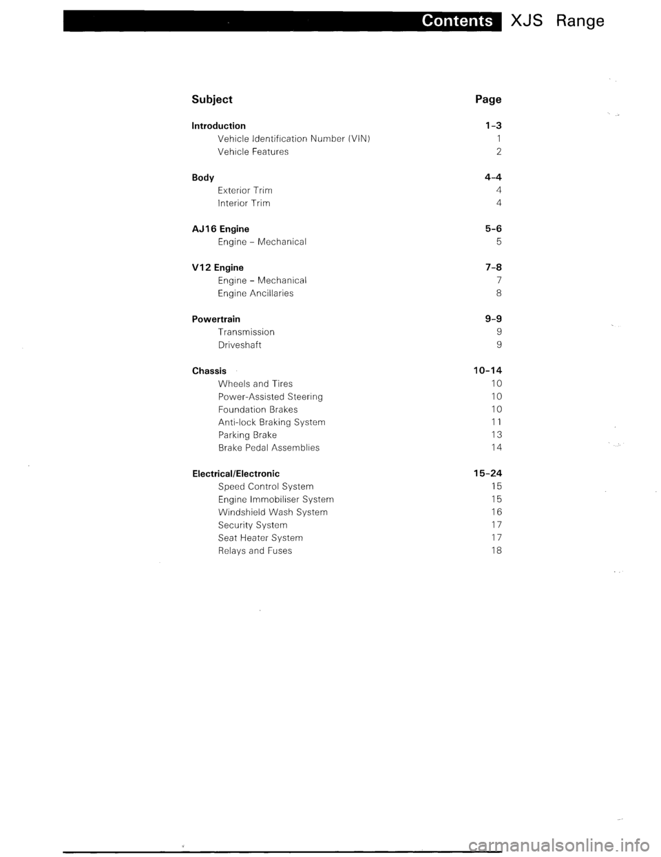 JAGUAR XJS 1995 2.G Update Manual 