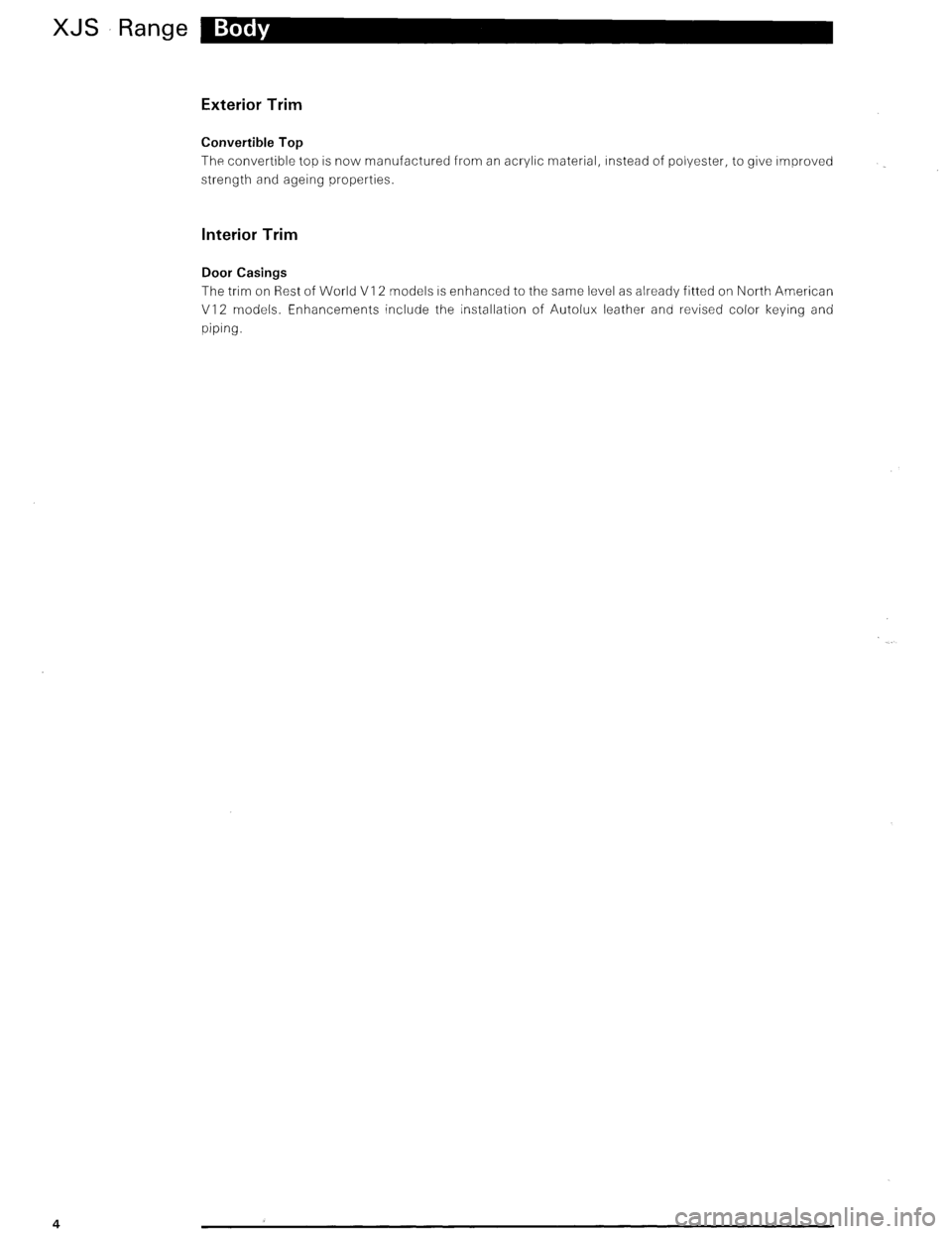 JAGUAR XJS 1995 2.G Update Manual 