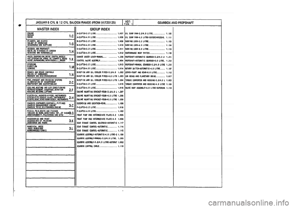 JAGUAR XJ 1994 2.G Parts Catalogue 1 