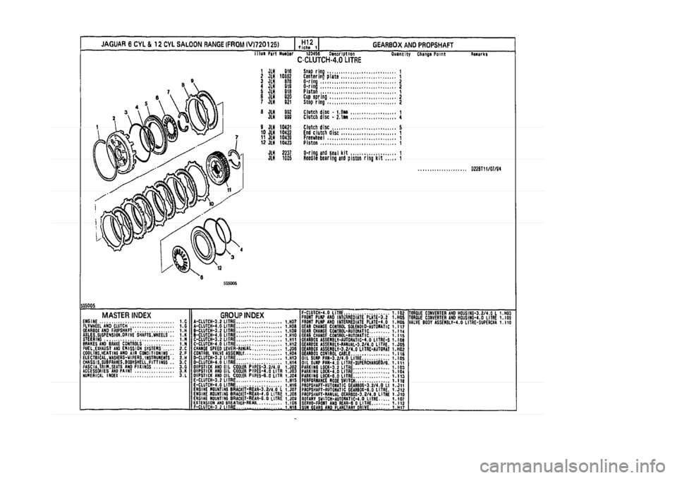 JAGUAR XJ 1994 2.G Parts Catalogue 1 