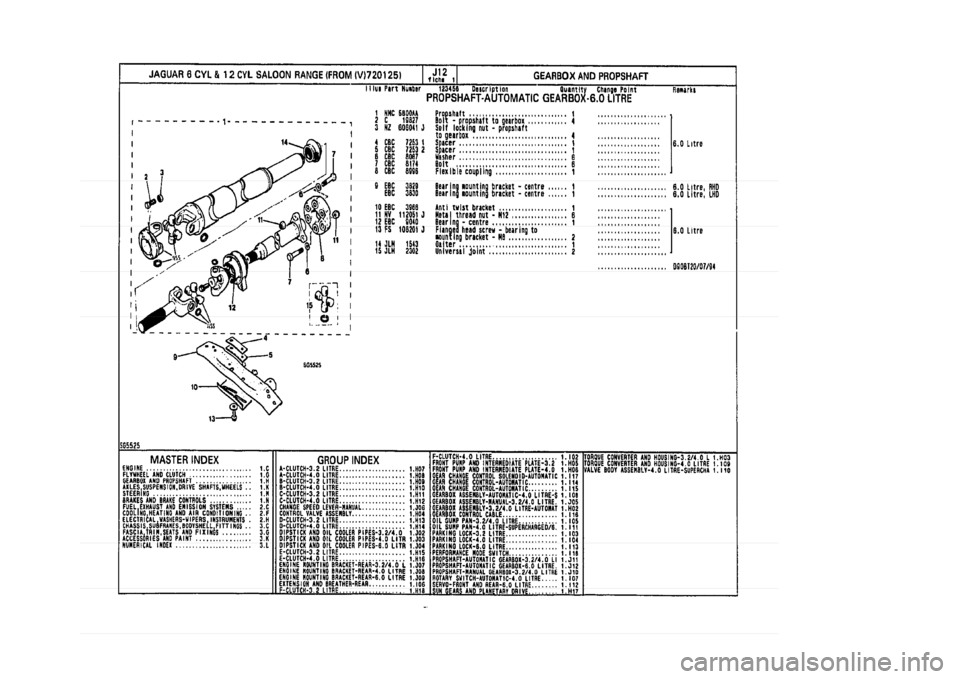 JAGUAR XJ 1994 2.G Parts Catalogue 1 