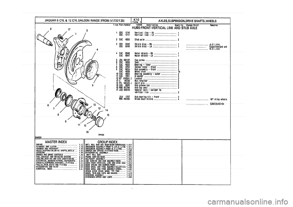 JAGUAR XJ 1994 2.G Parts Catalogue 1 