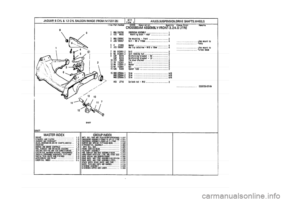 JAGUAR XJ 1994 2.G Parts Catalogue 1 