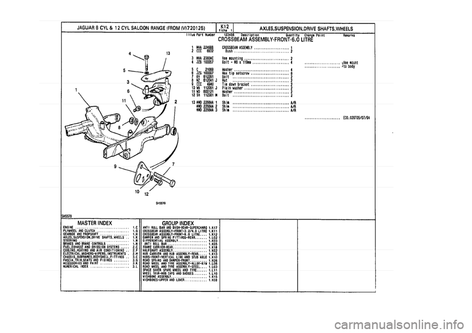 JAGUAR XJ 1994 2.G Parts Catalogue 1 