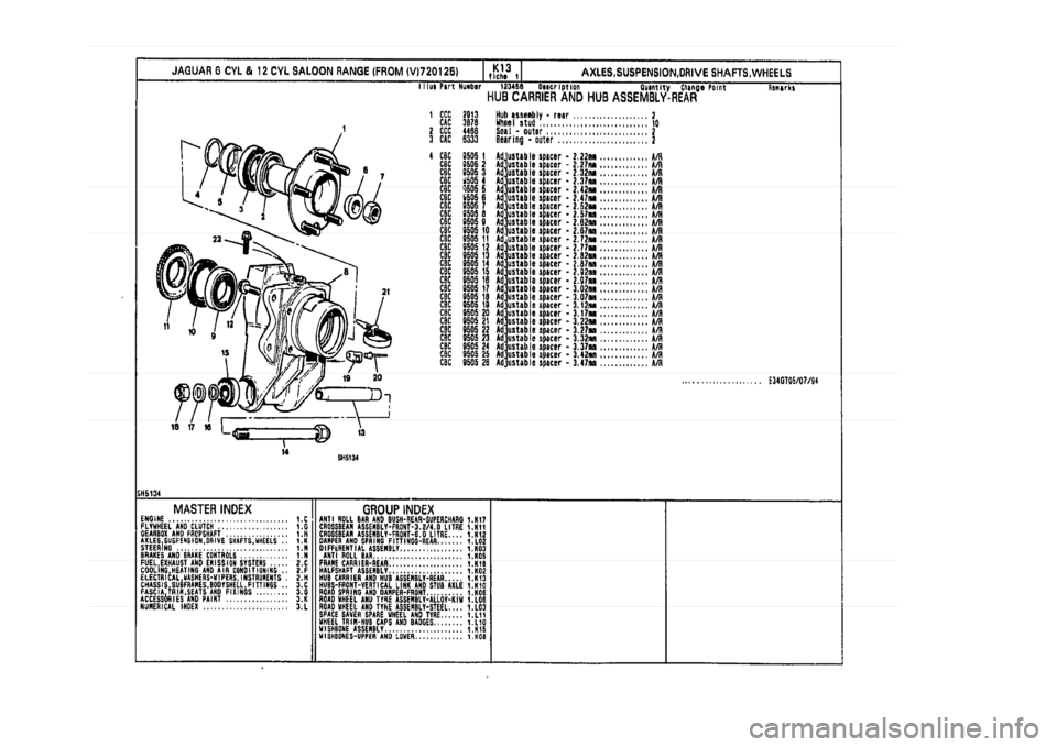 JAGUAR XJ 1994 2.G Parts Catalogue 1 