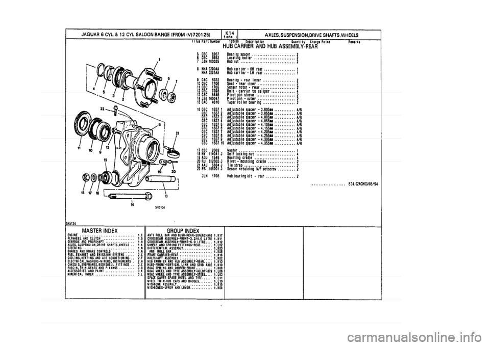 JAGUAR XJ 1994 2.G Parts Catalogue 1 