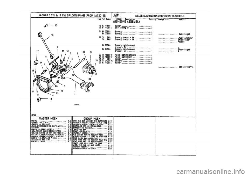 JAGUAR XJ 1994 2.G Parts Catalogue 1 