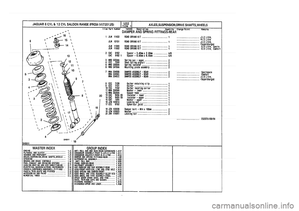 JAGUAR XJ 1994 2.G Parts Catalogue 1 
