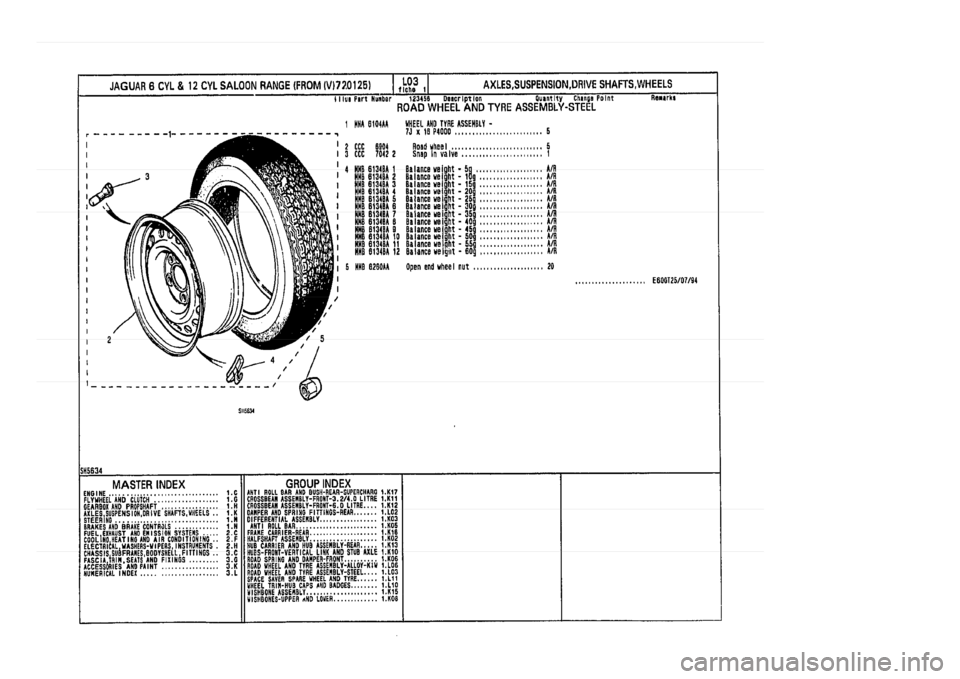 JAGUAR XJ 1994 2.G Parts Catalogue 1 