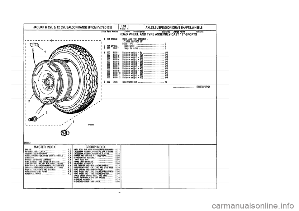 JAGUAR XJ 1994 2.G Parts Catalogue 1 