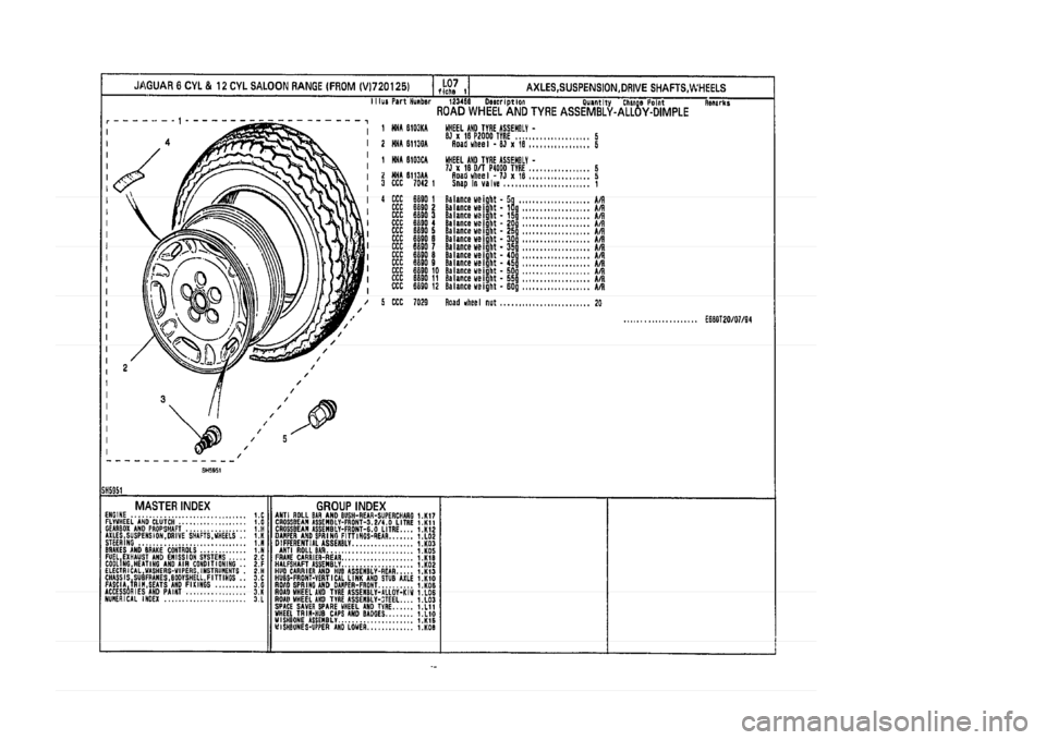 JAGUAR XJ 1994 2.G Parts Catalogue 1 